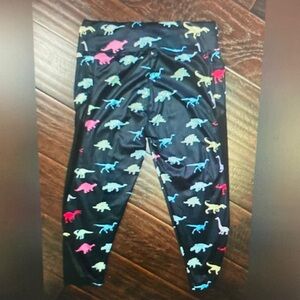 Kids Black Dinosaur Print Leggings